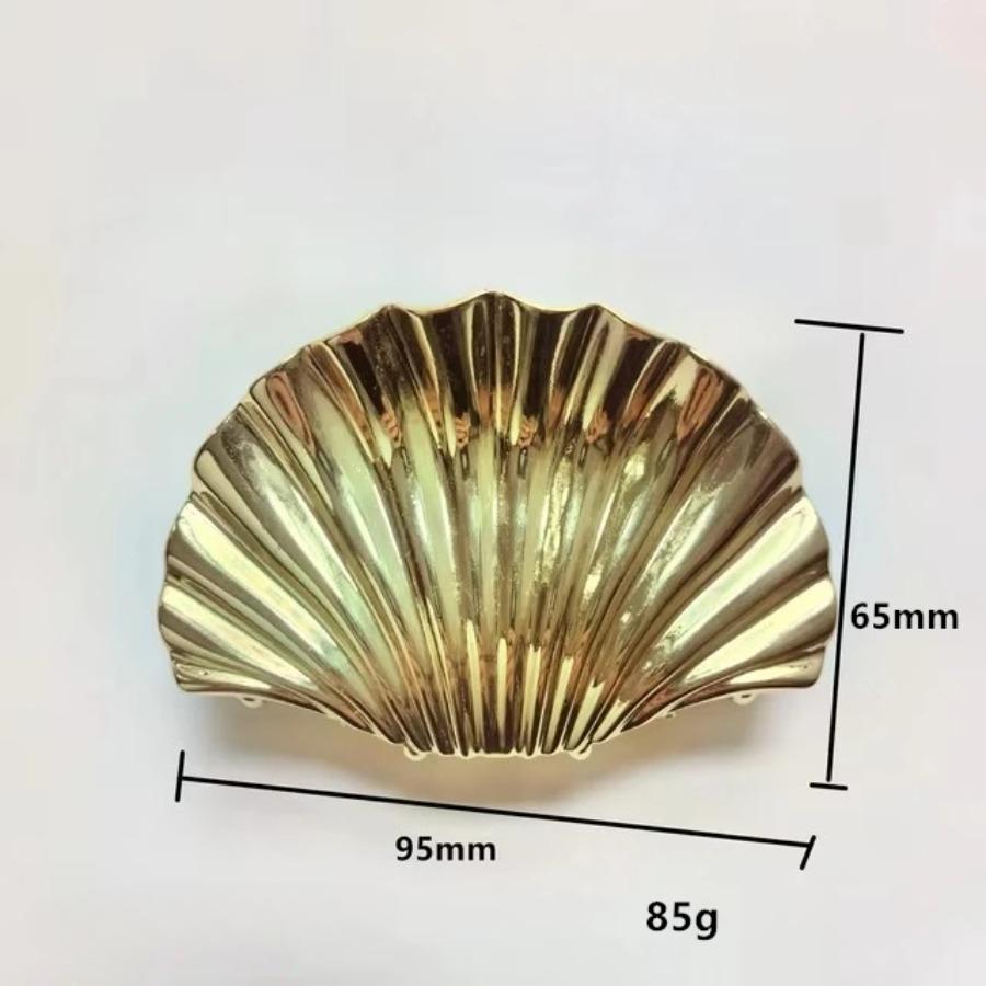 Mote Gullfarge Metallskall Hårklør Hårklær for kvinner Sweet Clip Krabbeklemmer Hårklemmer Kloklips Trendy hårtilbehør