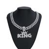European and American Style New Alloy Full Diamond Crown King Letter Pendant, Fashionable Jewelry