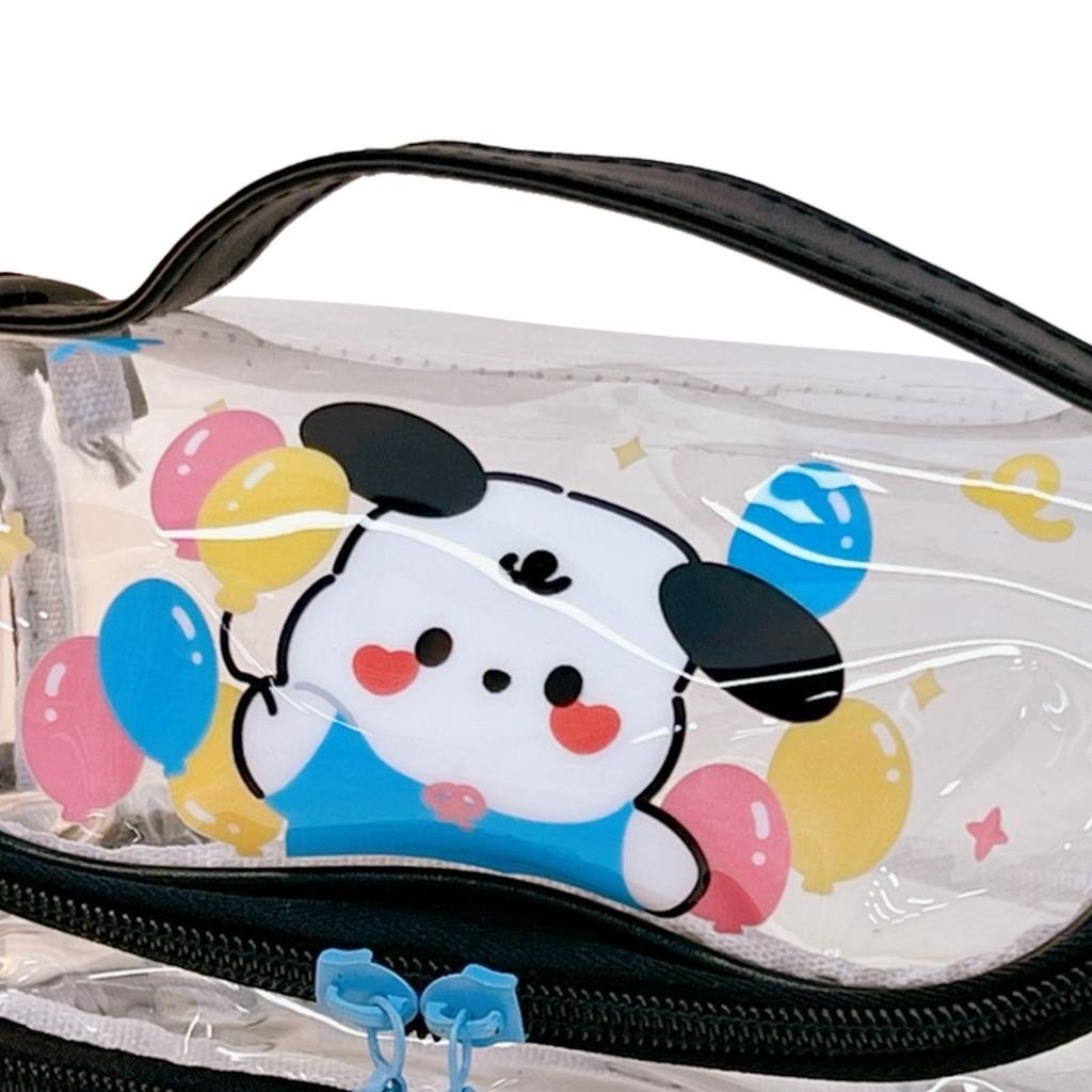 Pencil Bag Cartoon Style Large Capacity Plastic  Clear PVC Portable Large Pencil Case for Stud