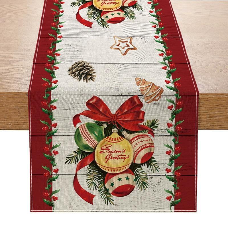 Christmas Table Runner Christmas Party Decor Rectangular Tablecloth for Festival Catering Decoration