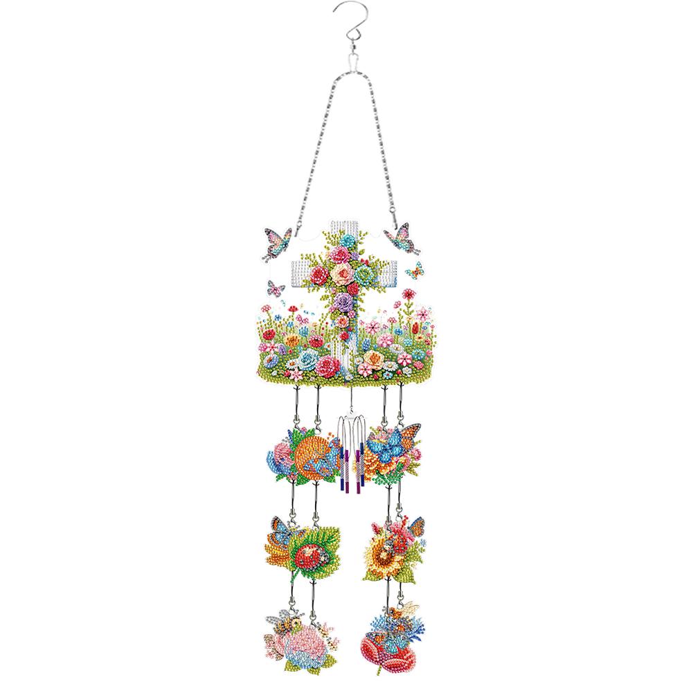 5D DIY Butterfly Wind Chime Double Sided Diamond Painting Home Decor 5D DIY Diamond Painting Dots Pendant for Home Wall Decor