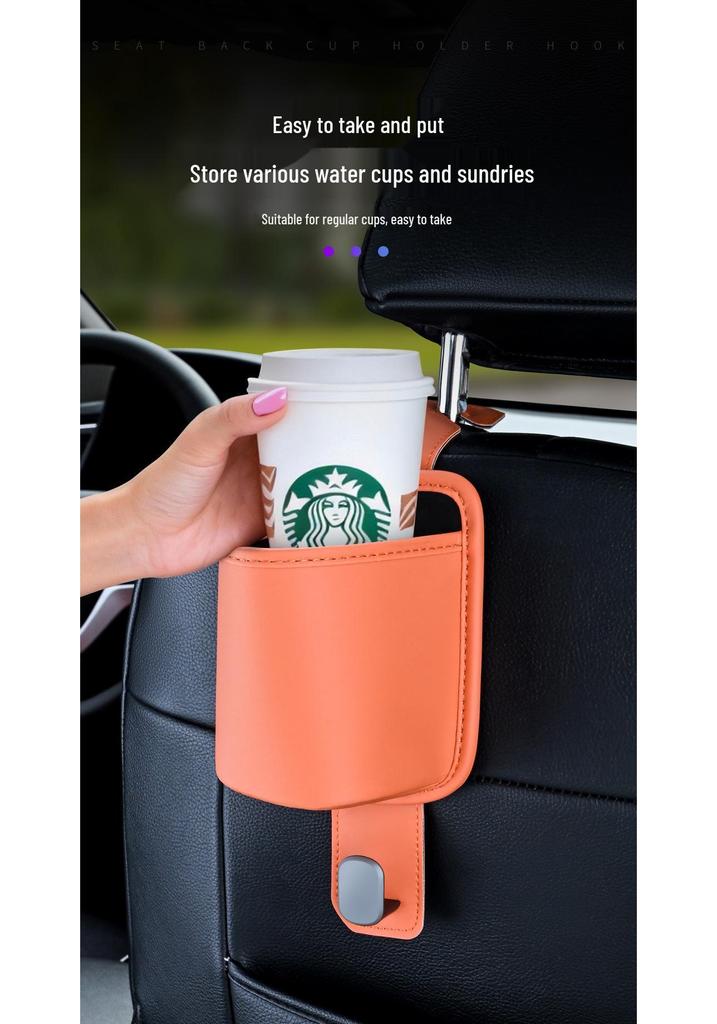 Multifunctional Car Seat Headrest Hook & Cup Holder