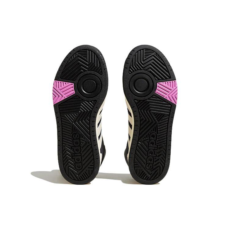 Adidas Neo Hoops 3.0 Magic Ring Comfortable Lightweight Durable Non-Slip Mid-Top Skate Shoes Unisex Skate Shoes Black White Purple HP6904