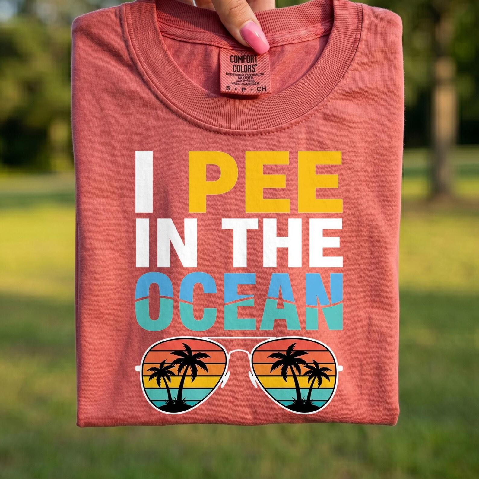 Comfort Colors® - I Pee In The Ocean Shirt, Funny Beach T-Shirt, Summer Vacation Tee, Retro Beach Lover Gift, Funny Swimming Humor Shirt XL