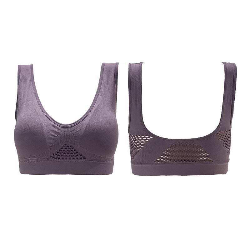 Mesh Breathable Hollow-Out Sports Bra - No Underwire Yoga Exercise Bandeau for Women