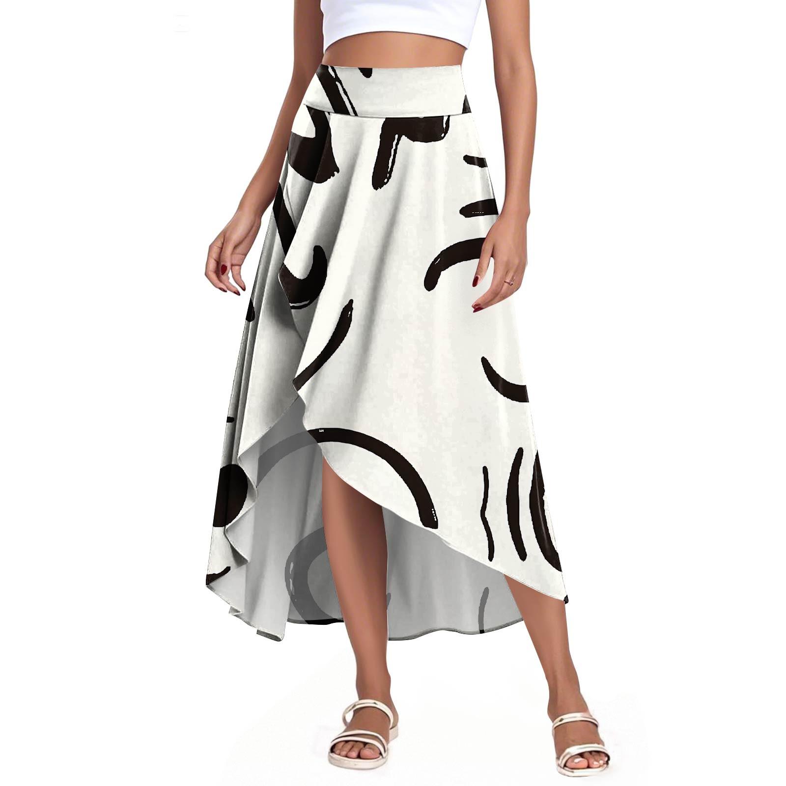 

Женская мода повседневная юбка-шорты с разрезом и оборками на высокой талии L бежевый