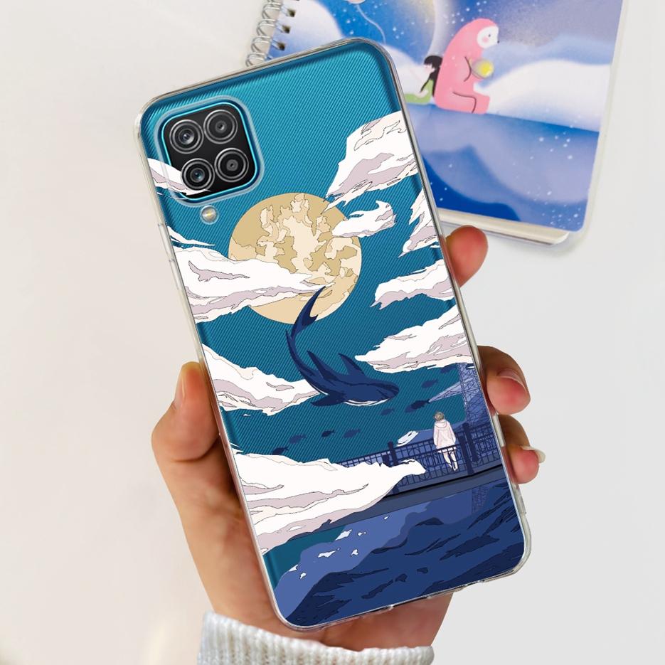 For Samsung Galaxy A12 Case F12 M12 Fashion Painted Cover Clear Silicone Phone Cases For Samsung A12 M 12 Galaxy M12 Soft Fundas