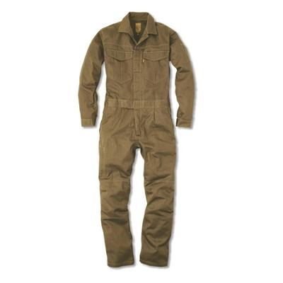 GRACE ENGINEERS GE430 38 Heather Khaki All-Season Melange One-Pleat Long Sleeve Jumpsuit, Size S