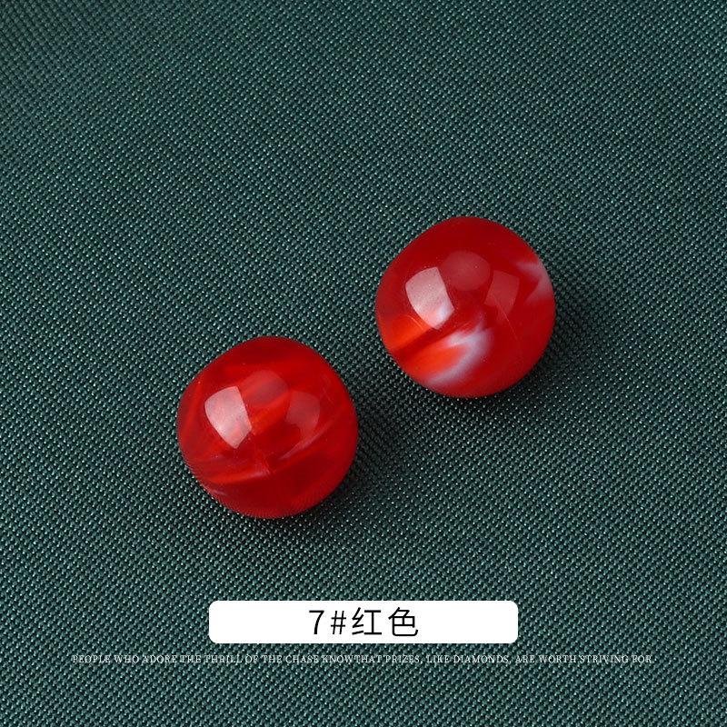 

5pcs Round Resin Pearlescent Button Cheongsam Button Chinese Hanfu Tang Suit Shirt Button Chiffon Shirt Imitation Jade Decorative Button 10mm red