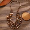 Colorful Vintage Boho Bib Beads Ethnic Style Geometric Beaded Necklace  Women Party Accessories