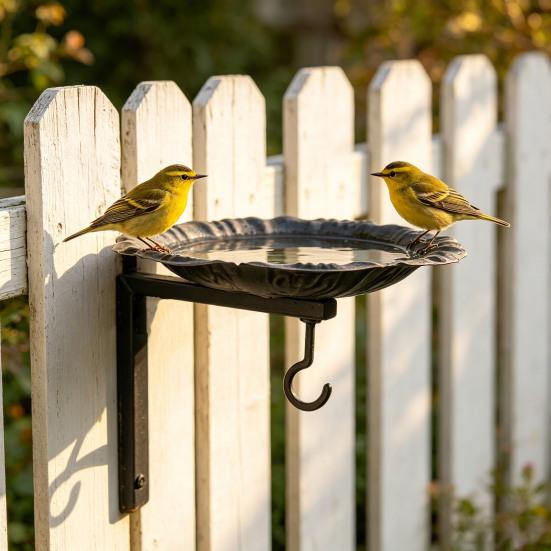 Metal Bird Feeder with Hanging Bracket Wall Mounted Bird Bath Heavy Duty Wall Hanger Hook for Planters Lanterns Wind Chimes