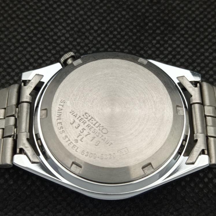 RENOVOVANÉ VINTAGE SEIKO 5 AUTOMATIC 6309A JAPONSKO PÁNSKÉ D/D ČERNÉ HODINKY a318636-9 Seiko-a318636-1