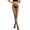 Ultra-thin Aurora Stockings Women Summer Black Silk Waistless Seamless One-line Crotch Sexy Silky Glossy Pantyhose
