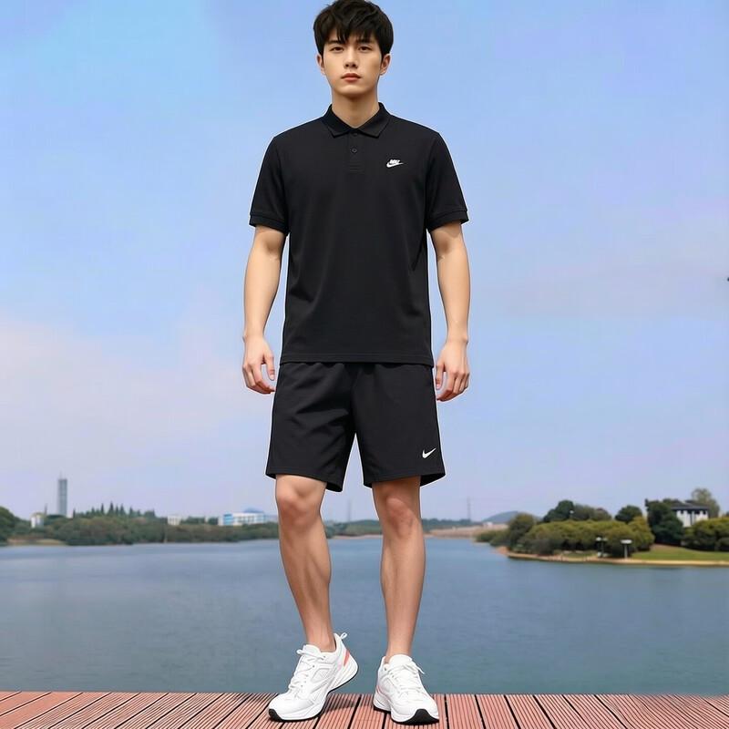 

Nike Men s Loose Fit Polo & Shorts Sport Set XL