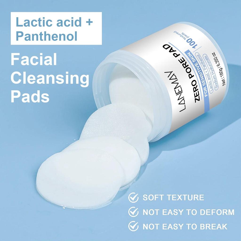 Zero Pore Pad - Gently Eliminates Dirt and Excess Oil, Deep Cleanse and Unclog Skin Pores- Facial Cleansing Pads for Sensitive Skin