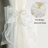 Lace Bow Window Screen Tie Decoration Lace Bow Curtain Tie Decoration White Curtain Pearl Bow Hanging Decoration French Balcony
