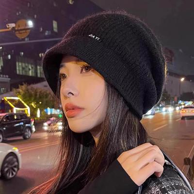 Hat Women's Knitted Hat Autumn and Winter Warm Thickened New Big Head Circumference Fisherman Wool Octagonal Hat Confinement Hat Postpartum