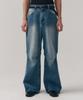 MINAV Men'S Down Wide Denim Pants [Mid Blue]