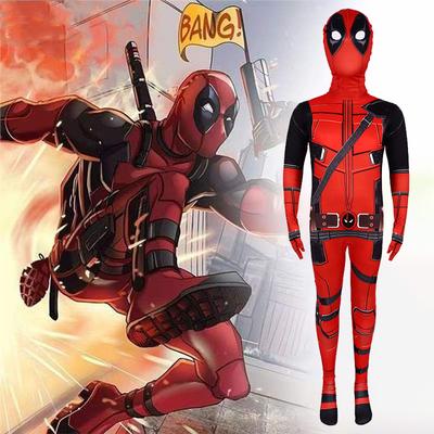 Traje de Cosplay Super-herói Deadpool de Halloween Macacão Mochila Máscara de Personagem de Filme de Fantasia Meias Com Espada e Bolsa Conjunto de Feriado