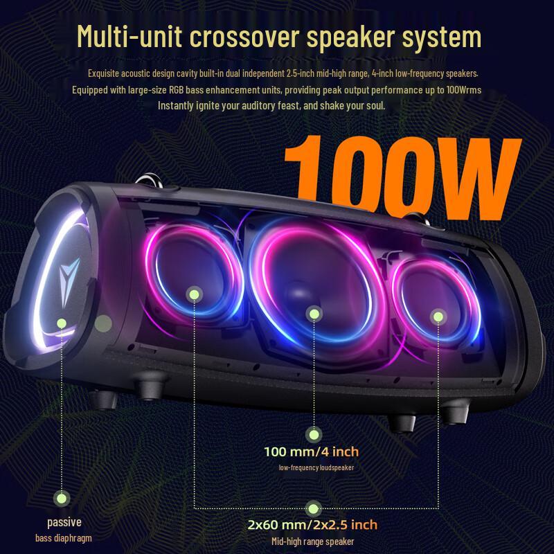 YEAHBOX Sonic Boom Bluetooth Speaker CN Plug (adapter Included)