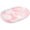 CREATCABIN Ceramics Soap Dish Soap Holder Pink Texture Handcrafted Fancy Multi-Purpose Soap Bar Holder Marble Textures Oval Soap Tray Non-Slip for