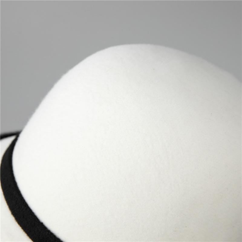 Hat Women's Autumn and Winter Warm Woolen Hat Temperament Dome Top Hat Elegant Retro Mesh Flower Fashion Hat
