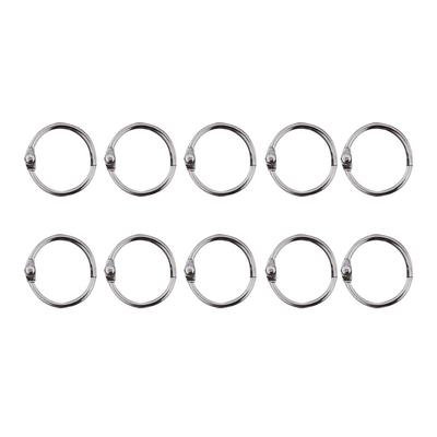 50Pcs 20Mm Metal Book Rings Silver Snap Binding Rings for Loose Leaf Paper Study Notes Office School Home DIY Craft Key Ring