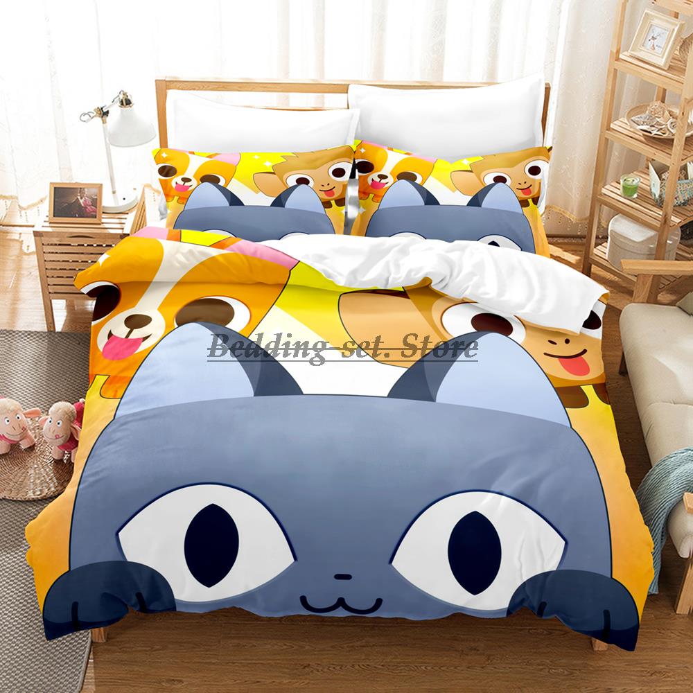 Katze Haustier Simulator X Bettwäsche Set Einzelbett Twin Full Queen King Size Bettset Aldult Kinder Schlafzimmer Bettbezug Sets Anime Bettlaken Set