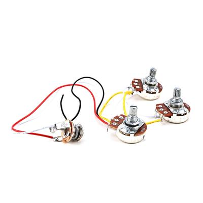 2V 1T Wiring Kit, 3 Way A250K Wiring Harness Prewired Guitar Wiring Hareness for Electric Guitar Bass Repair Replacement