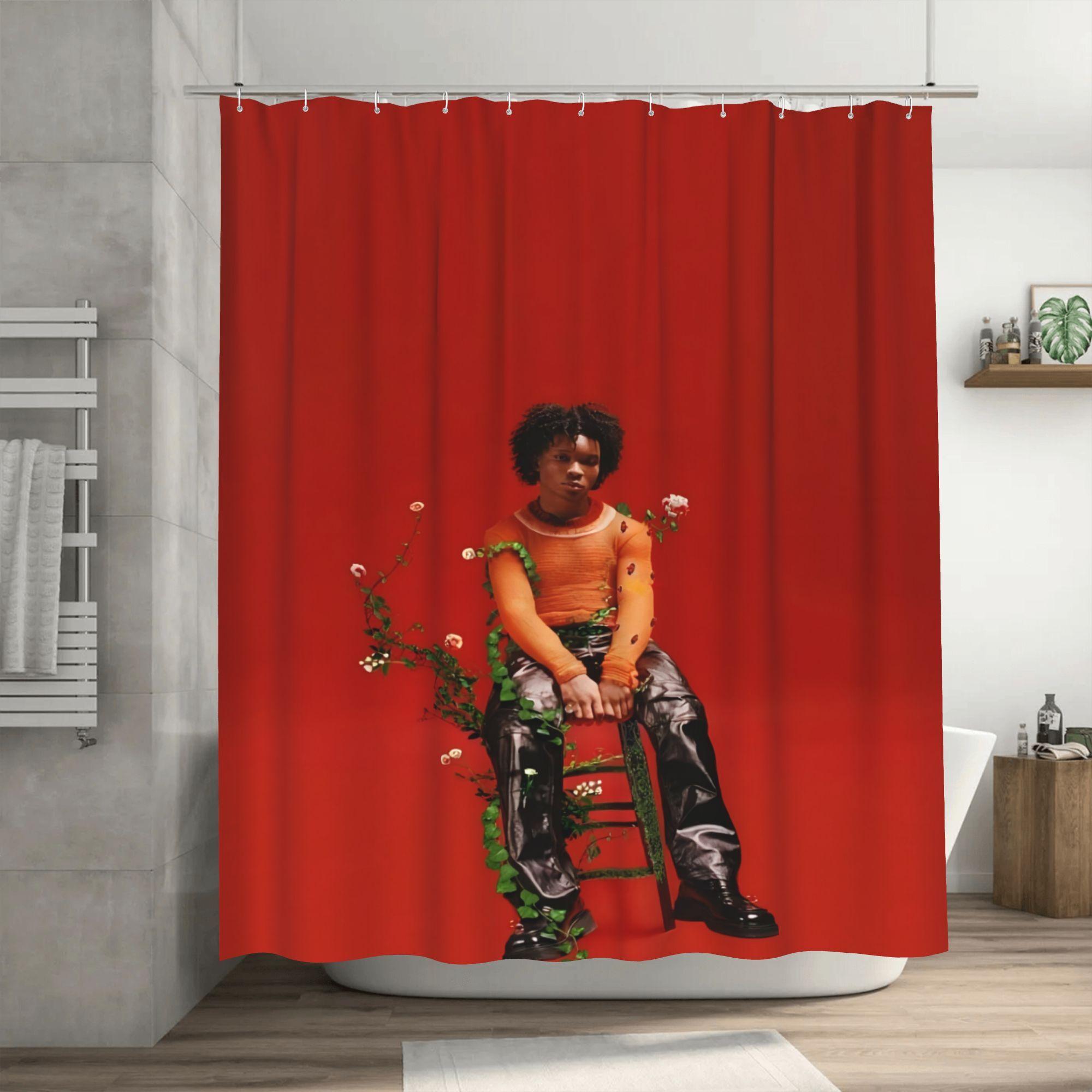 

Durable Build, Vibrant Pop Singer-Inspired Shower Curtain with Hooks, Removable Polyester Bathroom Decor, Machine Washable 90x180cm