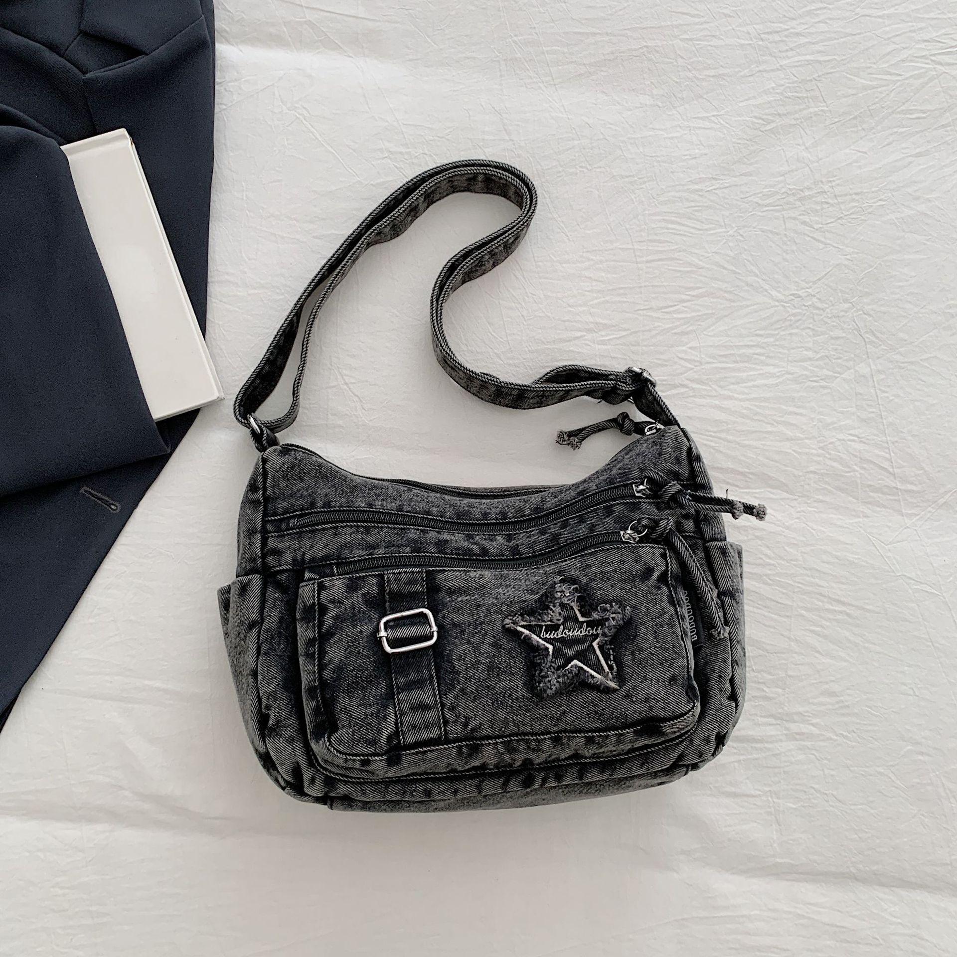 

Retro Star Denim Crossbody Shoulder Bag – Trendy, Lightweight, Durable, Versatile Handbag One Size