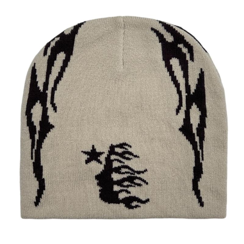 Knitted Beanies Hat for Women Men Popular Pattern Skull Hat Handmade Crochet Hat 2000s Hiphop Hat Casual Street Headwear