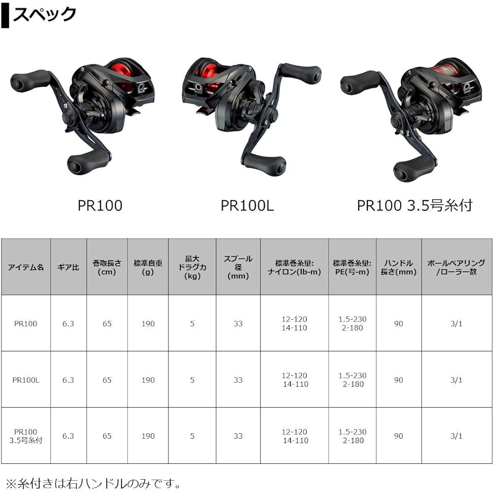 Daiwa Bait Reel 21 PR100L Lightweight Design High Performance Fishing Gear