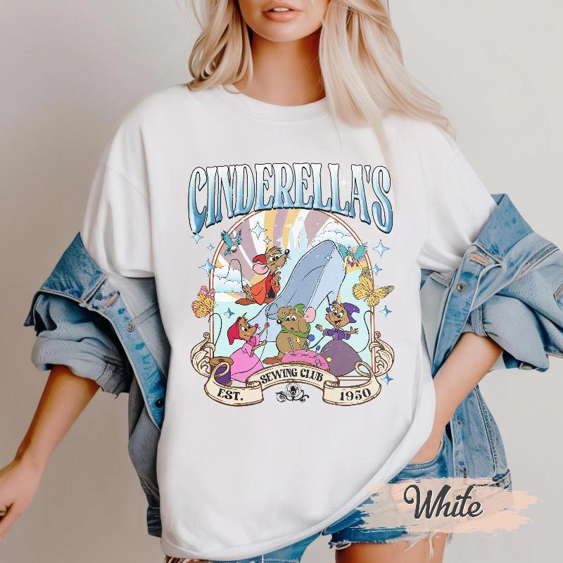 Prinzessin Glaspantoffeln Nähclub Damen T-Shirt Neu Lässig Mode Paar Streetwear