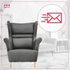Zoja Scandinavian Wing Chair Family Meble Graphite Anthracite Dark