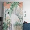 Summer Tropical Palm Leaf Watercolor Voile Sheer Curtains Living Room Window Tulle Curtain Kitchen Bedroom Drapes Home Decor