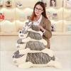 Adorable Grey Cat Plush Pillow Toy For Girls, Pp Cotton Filling, Short Plush Fabric, 25cm-55cm