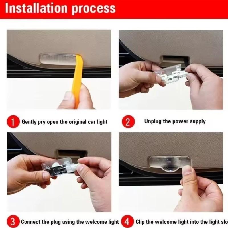 2Pcs Car Door Projector Lamps Welcome Lights Accessories For Lexus F SPORT IS250 IS200 CT200h GS300 LS430 RX450h LX570 IS300 ES3