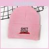 Knit Hat With Shit Show Letters Embroidered For Autumn Winter Warmth Street Fashion