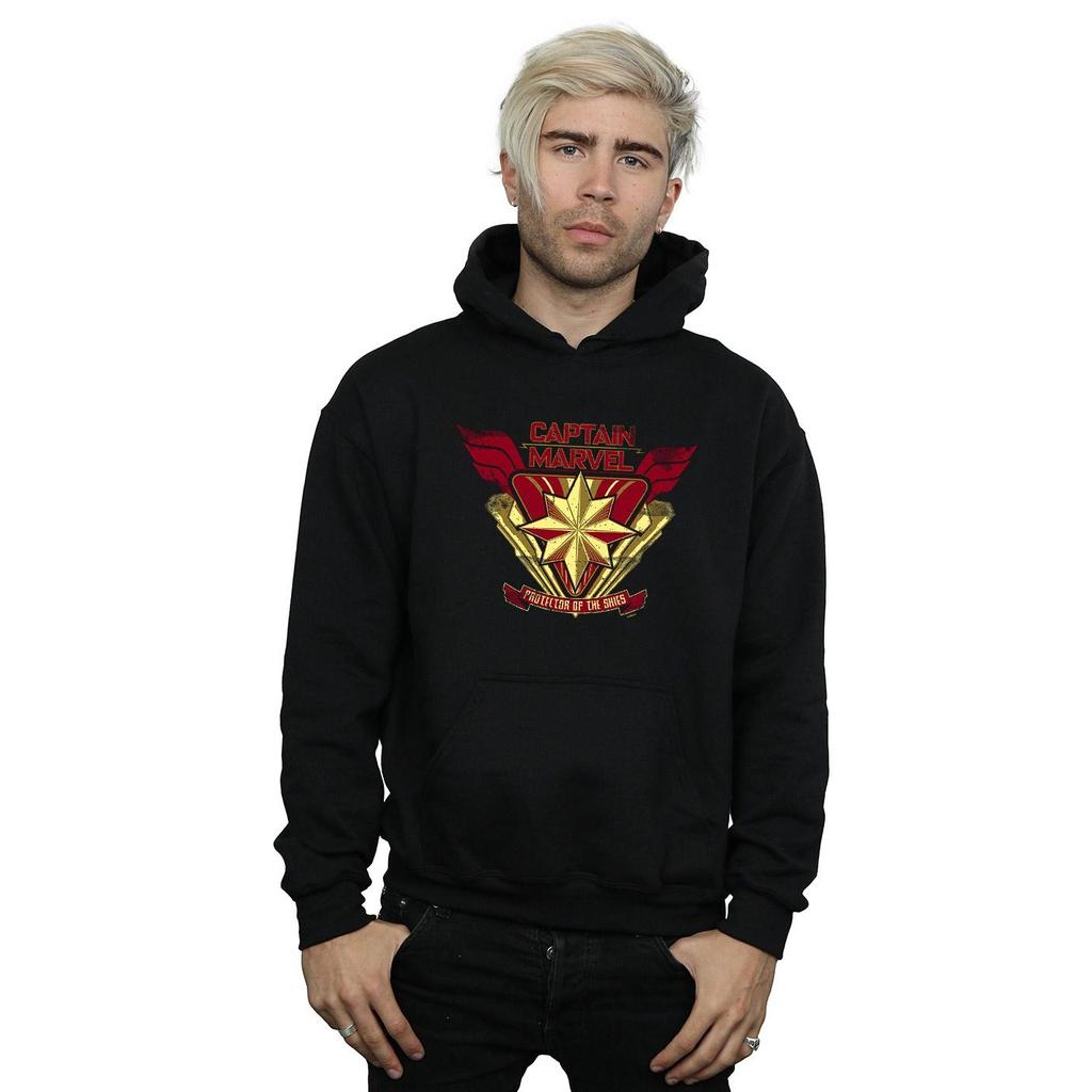 Marvel Mens Captain Marvel Protector Of The Skies Hoodie
