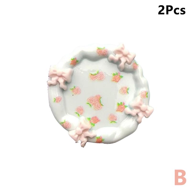 2Pcs Cute Resin Paint Palette Nail Art Palette Nail Art Display Stand Mini Portable Tone Nail Tools Art Supplies Decorative
