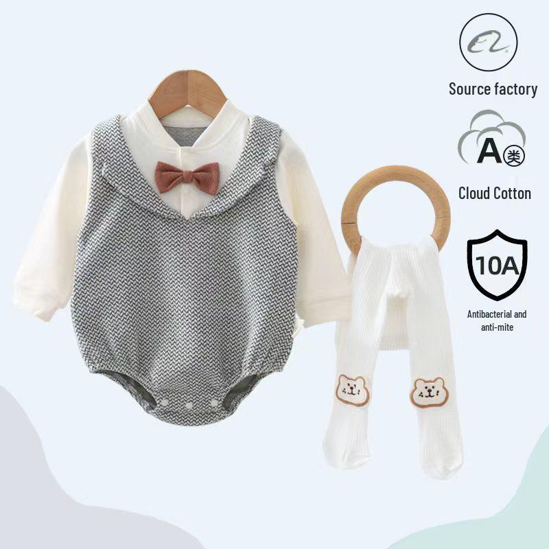 Best-Selling Baby Bodysuit: Spring/Autumn Pure Cotton Long Sleeve Romper for Newborns 90 cm