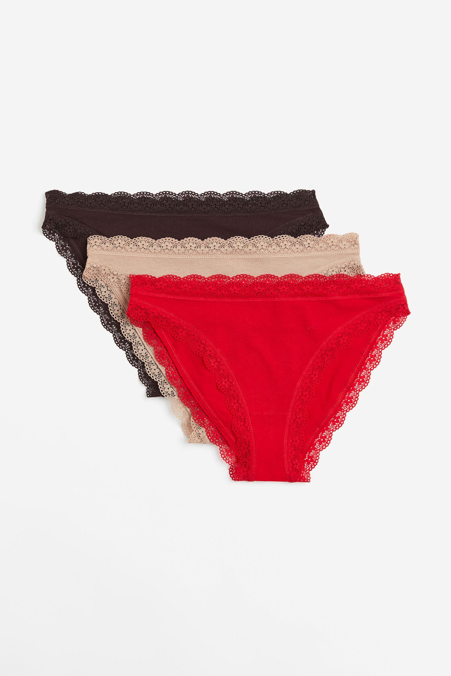 

Комплект из трех плавок бикини с кружевной отделкой