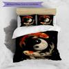 Koi Yin Yang Custom Name Text Print 1Pc Bedding Set Duvet Cover With Two Pillowcases Soft Bed Linen For Household Bedroom