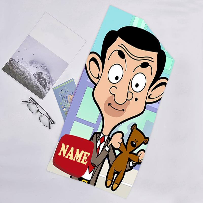 1pc Mr Bean1 Beach Towel with Custom Name, Beach/Swimming/Bath/Picnic/Camping Towel, Suitable for Seaside Beaches