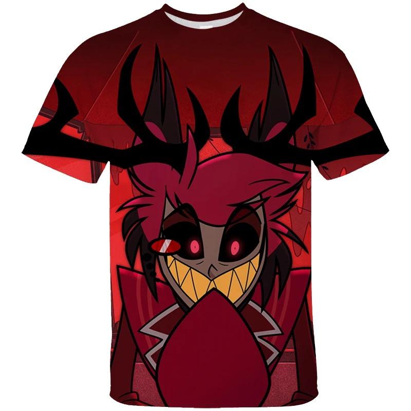 Children's Tshirts Hazbin Hotel Prited Summer Short Sleeve T-shirt for Men and Kids Hot Fashion Streetwear Adult Kid Clothing