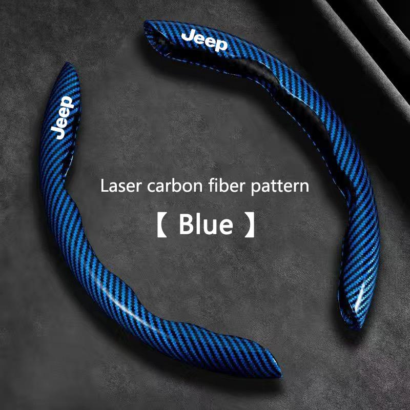 Non-Slip Carbon Fiber Car Steering Cover Wheel Booster Cover For Jeep Renegade Wrangler Grand Compass Cherokee JK JL Accessories