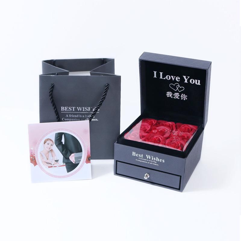 Exquisite Rose Soap Flower Jewelry & Storage Box: For Necklaces, Rings, Lipsticks