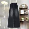 Dimanaf 2025 Plus Size Autumn Basic Elastic Jeans New Black Pants Women Loose Denim Trousers Big Casual Pants 6XL