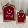 Vintage Inspired Earring Necklace Display Stand Flannel Lined Resin Frame Jewelry Organizers For Home Store Decoration